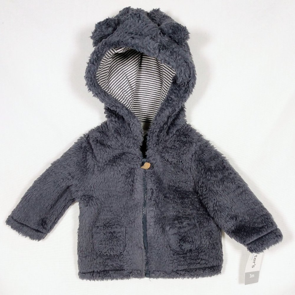 Carter's Zip-Up Sherpa Cardigan Jacket-Navy Sherpa-New with Tags-Free Shipping - Picture 5 of 7